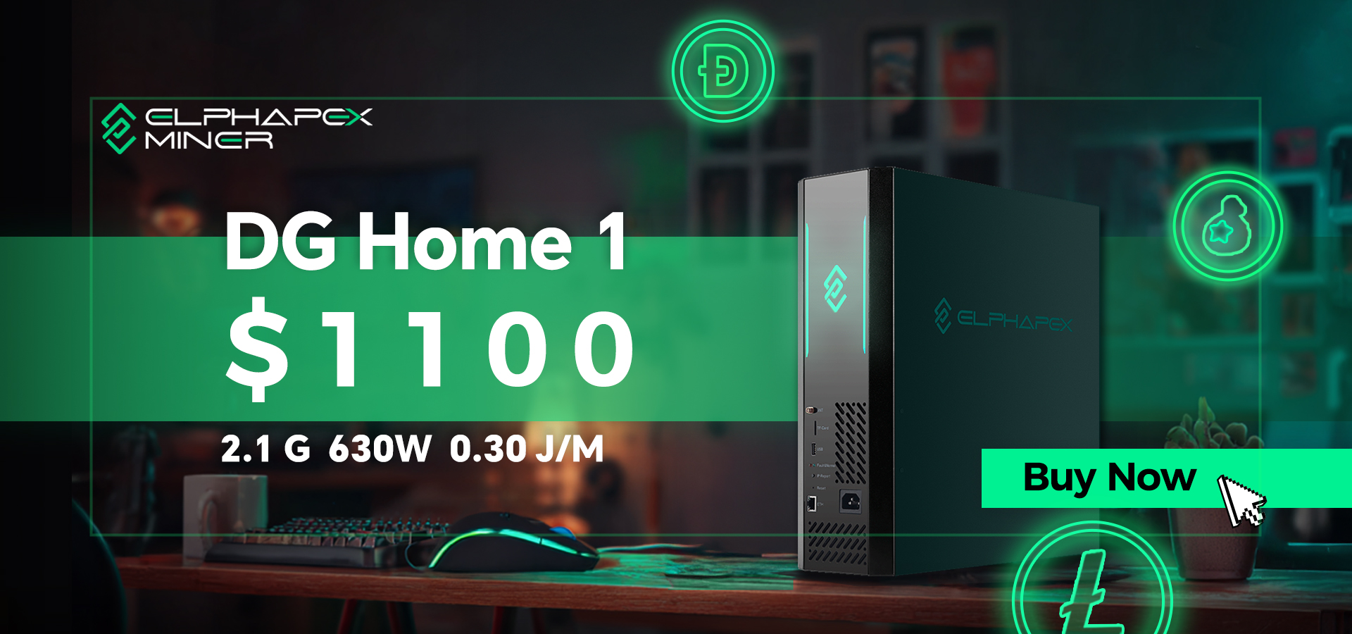 ElphaPex DG1 Home Scrypt miner